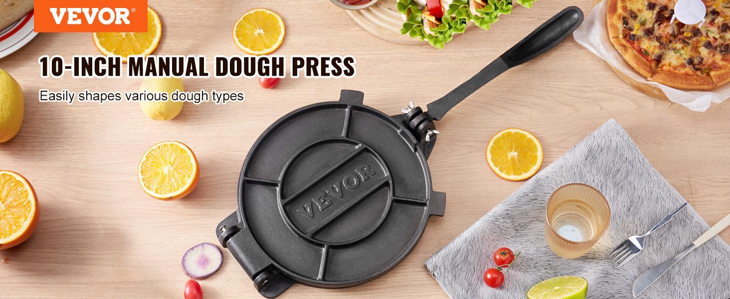 VEVOR Tortilla Press, TikTokShopBlackFriday, 10 Inch Tortilla and Roti Maker, Cast Iron Heavy Duty Tortilladora Press, Pre-Seasoned Pataconera Maker with 100 Pcs Parchment Paper, Dough Maker for Flour Tortilla, Tawa, Silver Kitchen Round VEVOR Tortilla Press, TikTokShopBlackFriday, 10 Inch Tortilla and Roti Maker, Cast Iron Heavy Duty Tortilladora Press, Pre-Seasoned Pataconera Maker with 100 Pcs Parchment Paper, Dough Maker for Flour Tortilla, Tawa, Silver Kitchen Round