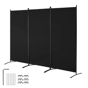 VEVOR Room Divider,  , 3 Panel Room Divider, Folding Privacy Screen and Portable Partition Divider for Room Separation, Freestanding Room Partitions for Office, Bedroom, Study, Black