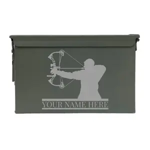 Laser Engraved - BOW HUNTING - [YOUR NAME] Grade 1 Ammo Cans - 30 Cal, 50 Cal or Fat 50