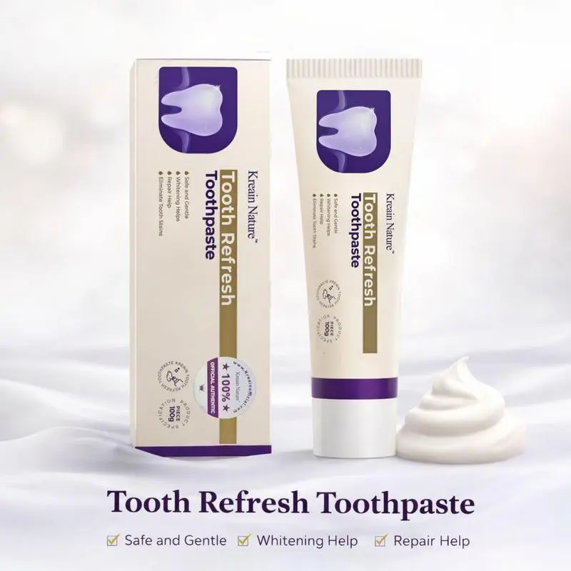 Kreain Nature Tooth Refresh Toothpaste for Fresh Breath Natural Ingredients Gentle Care Whitening Helps Repair Stains Eliminate Stains