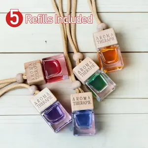 5 Pack Cute Essential Oil Car Freshener  car defuser Hanging Long Lasting Scent for Car & Home, Essential Oil Freshener with Adjustable Fragrance. Scents:Ocean,Serendipity,Lemon,Gardenia,Cologne gift under