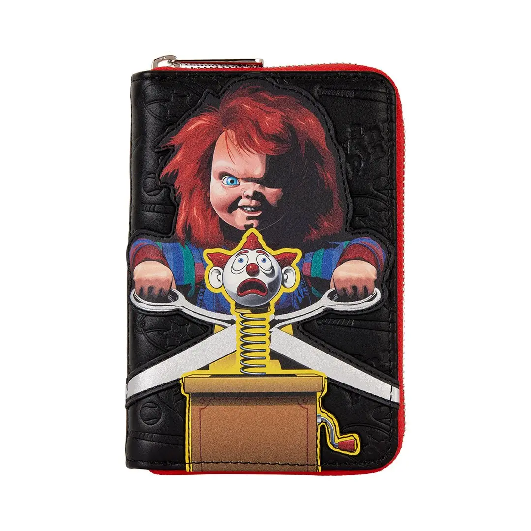 Loungefly Universal Chucky Clown Cosplay Women's Wallet, Character Style Imitation Leather Zip Around with Applique Details, Character Style Women's Wallets, Graphic Women's Wallets