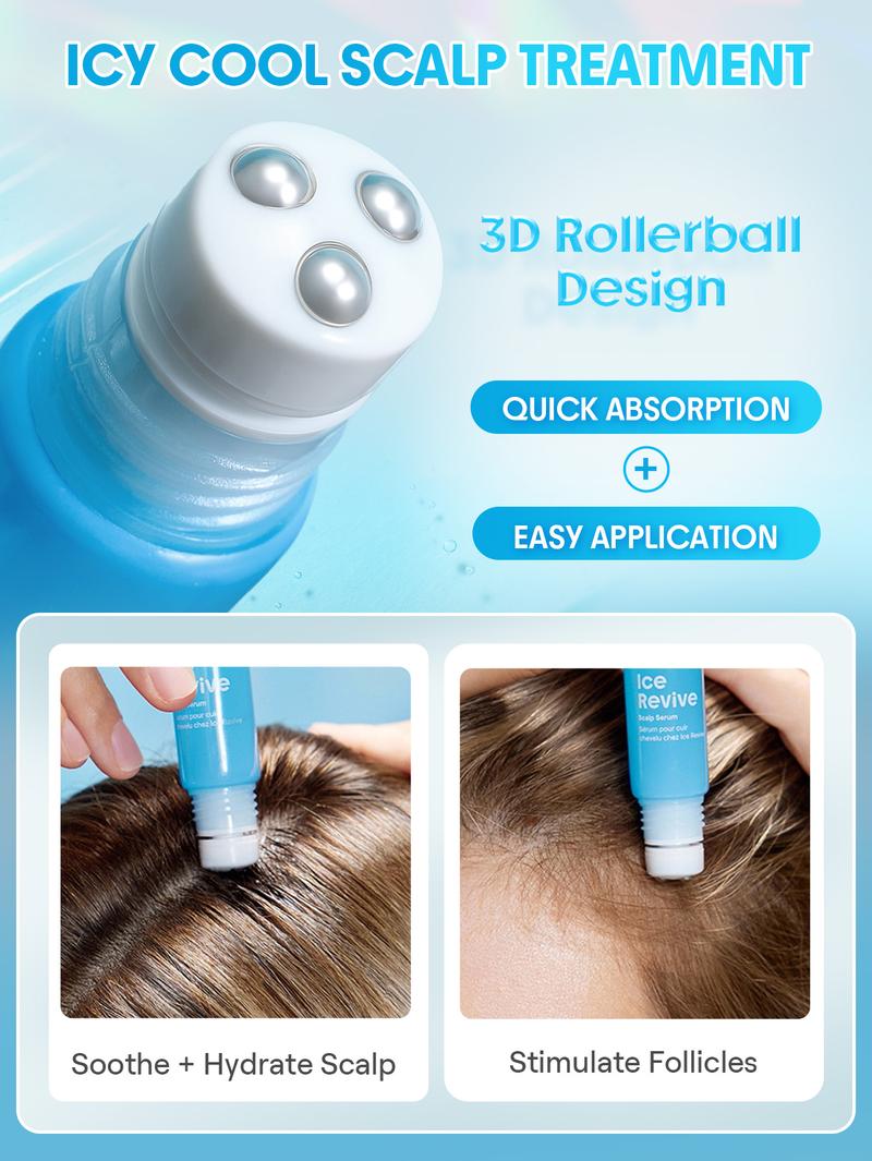 SHEGLAM HAIR Ice Revive Scalp Serum,Cooling Alpine Water Roll,Hair Massage Serum Roll,Soothe Hydrate Scalp,Strenghten Hair Roots,Enhance Scalp Skin Barrier,Reduces Hair,No-Rinse,Fast-Absorbing Daily Nourishing Haircare