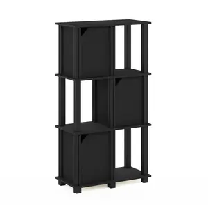 TURN-N-TUBE 4-Tier Corner Storage Shelf for Living Room, Garage, Home Office, Black