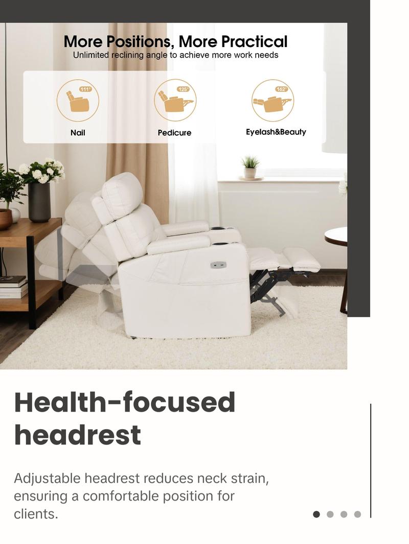 BarberPub Electric Lash Recliner with Adjustable Headrest, Facial Bed for Estheticians, Eyelash Extensions, Nails & Beauty 9904