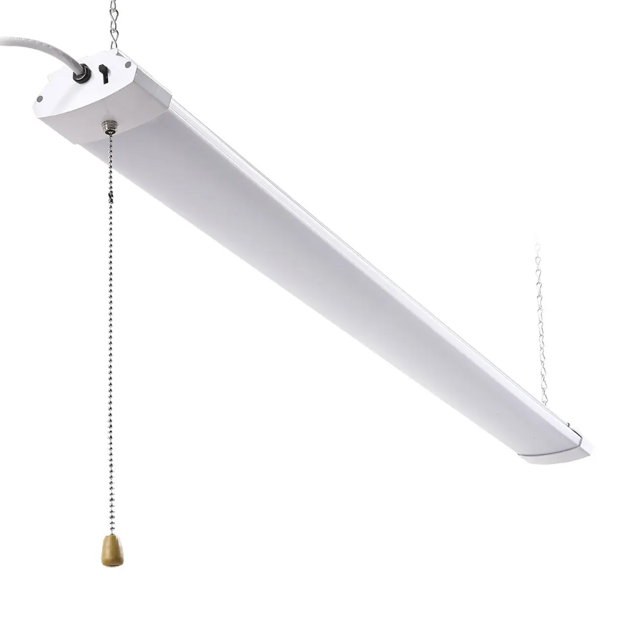 JLLED 4 Foot LED Shop Light, 4FT 48W Linkable LED Shop Light for Garage, 3000K&4000K&5000K Selectable LED Integrated Ceiling Light Fixture Hanging&Ceiling Mounting with Pull Chain