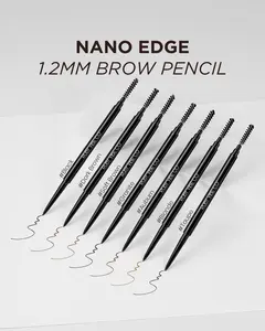 [RUBY VIBE CO] Nano Edge 1.2mm Eyebrow Pencil, Ultra-Precise Hair-Like Strokes, Dual-Ended for Precise Shaping, 7 Shades Dark Brown, Blonde, Soft Brown, Black, Auburn, Granite, Taupe