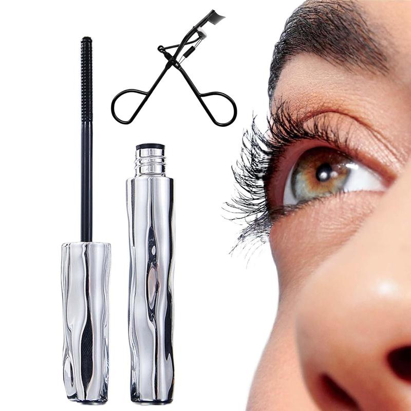 Waterproof Quick-Drying Curling Mascara with Free Eyelash Curler - Intense Volume Length Smudge-Proof Long-Lasting Clump-Free Nourishing Ingredients for All Lash Types Girl's Favorite Christmas Gift