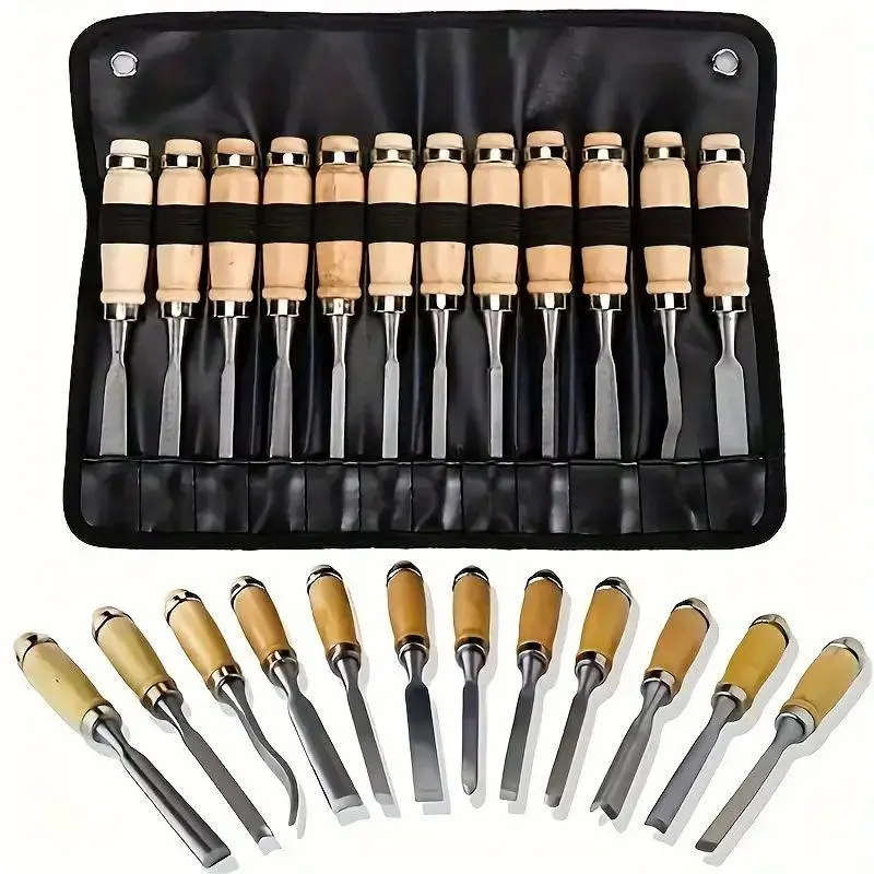 12 PCS Carving Tools, Professional Wood Chisel Sets, Sharp Woodworking Tools, Wood Carving Kit for Beginner, Hobbyists, Professionals, Artistic, Gifts for Him, Father's Day#summerfinds