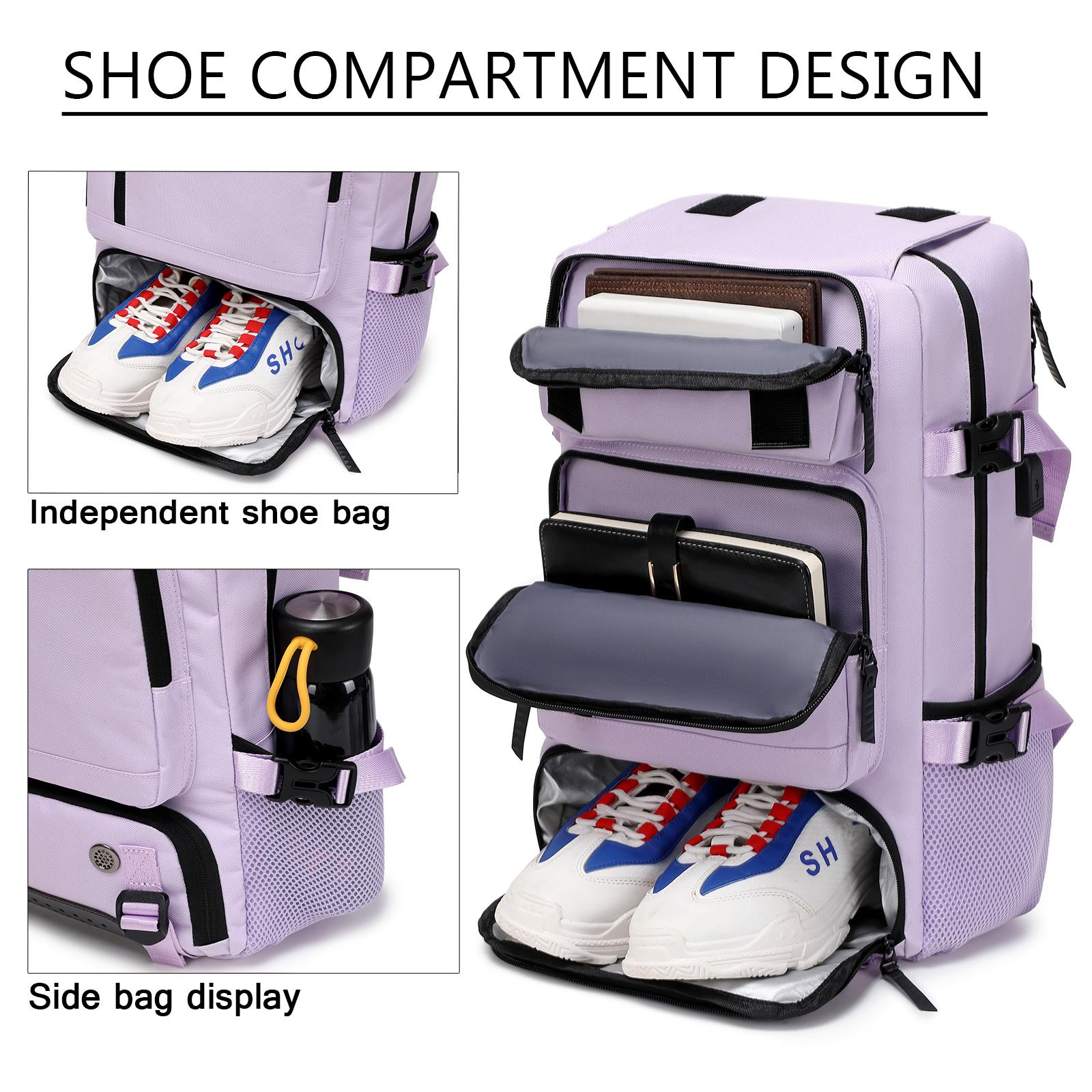 This 3-in-1 large-capacity multi-functional business travel backpack features a shoe compartment and USB charging port. It's lightweight, suitable for everyday use, unisex, and offers organized storage. A stylish and portable casual backpack.