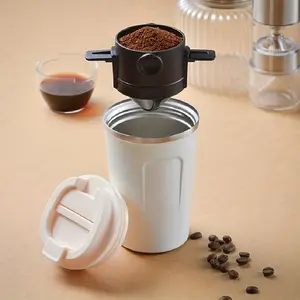 Pour Over Coffee Dripper, 1 Count Stainless Steel Reusable Coffee Dripper Cone, Slow Drip Coffee Filter Cone Paperless Mini Collapsible Coffee Filter
