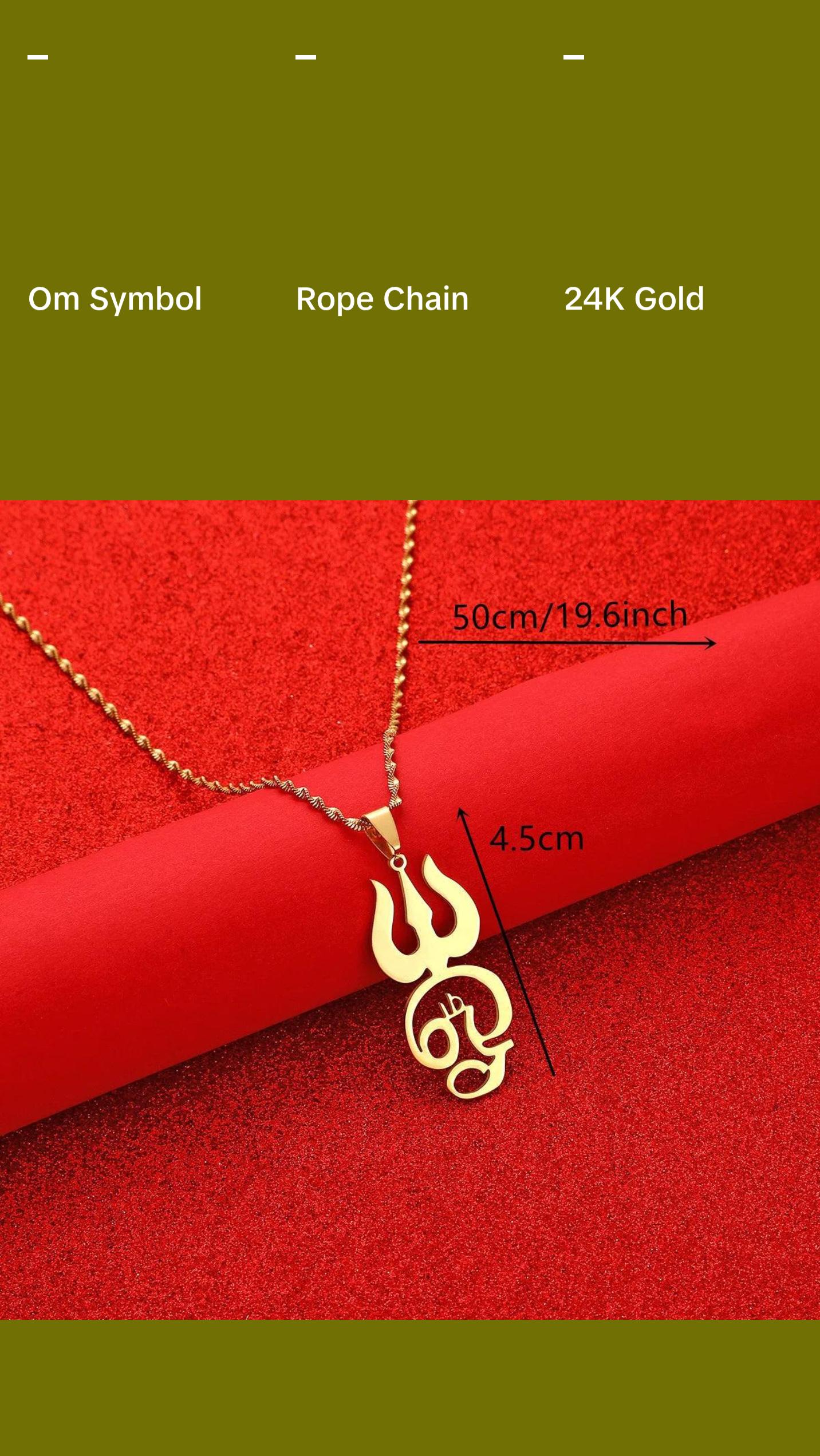 Tamil Om Symbol Shiva Pendant on Chain