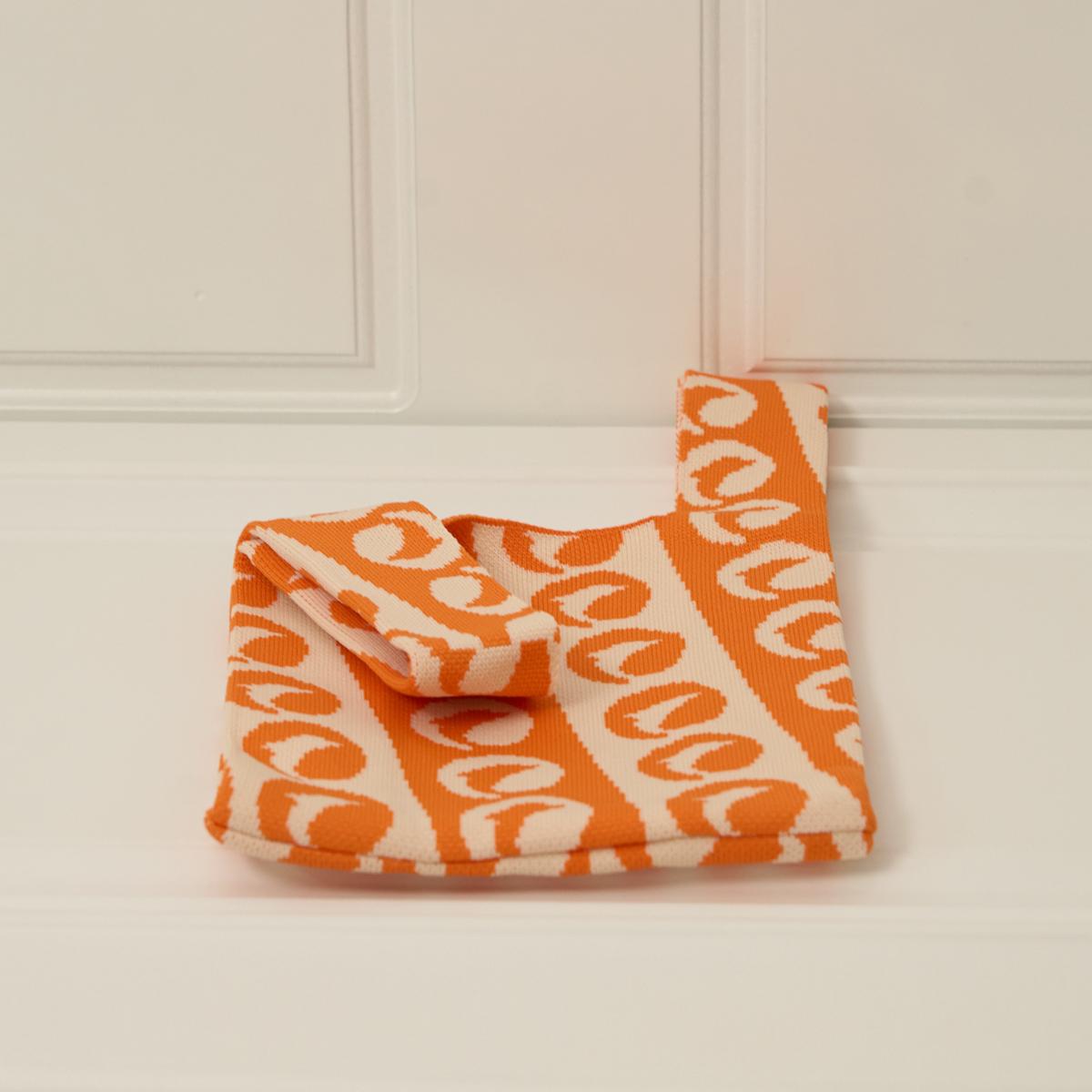 OQQ Women’s Handbag Knit Shopping Tote Bag – Casual  Dolphin Logo Pattern Handbag Small Size Wristlet Bag