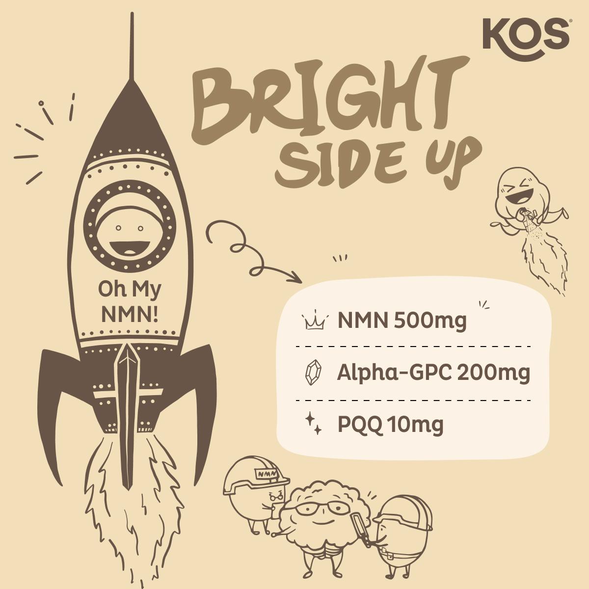 KOS Oh My NMN!  15000/30000mg NMN/30/60 Servings NAD+ + BrainBooster -TikTok Viral Pink Pills with NMN, PQQ, Alpha-GPC