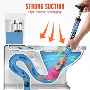 Toilet Plunger & Bathroom Plunger, High Pressure Heavy Duty - Powerful Air Drain Unclogger & Toilet Clog Remover, Premium Toilet Snake for Drains & Clogged Pipes