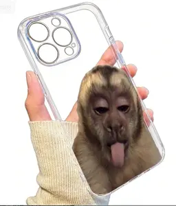 Transparent Case with Playful Monkey Print TPU Shock-Absorbing Full Coverage Phone Case Suitable for Iphone Iphone 6/ 7/ 8/ X/ Xs/ XR/ Xs Max/ 11/ 12/ 13/ 14/ 15/ 16 Pro Max
