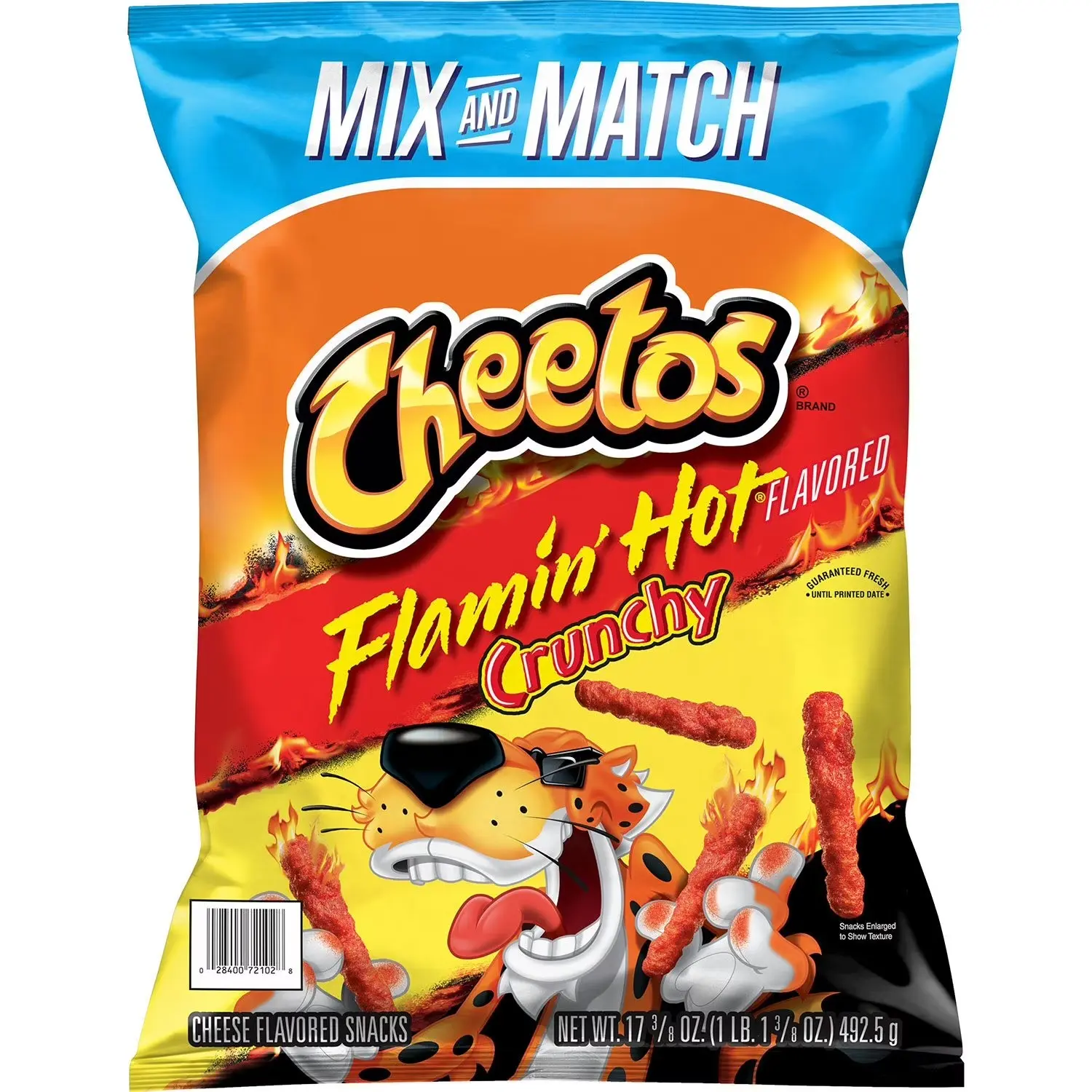 Cheetos Crunchy Flamin' Hot Gluten-Free Spicy Chips - 17.37 oz PepsiCo Ambient Party Snacks, Bold Flavor, Real Cheese, Bite-Sized, Low Fat, Cheesy Heat Hit, Fried All-Age Favorites, Hot Spicy Crisps & Puffed Snacks