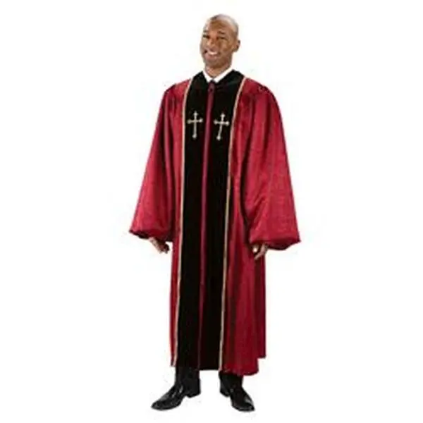 Women's Church Clergy Cambridge Jacquard Pulpit Robe - CBCS TS787BRG57, 57 In., Polyester-Velvet Fabric, Lined Sleeves, No-Wrinkle, Button Closure, Dry Clean, Matching Accessories, Pleated, Full Front Zipper, Fabric Blend, Soil-Resistant, Two Small Pleats