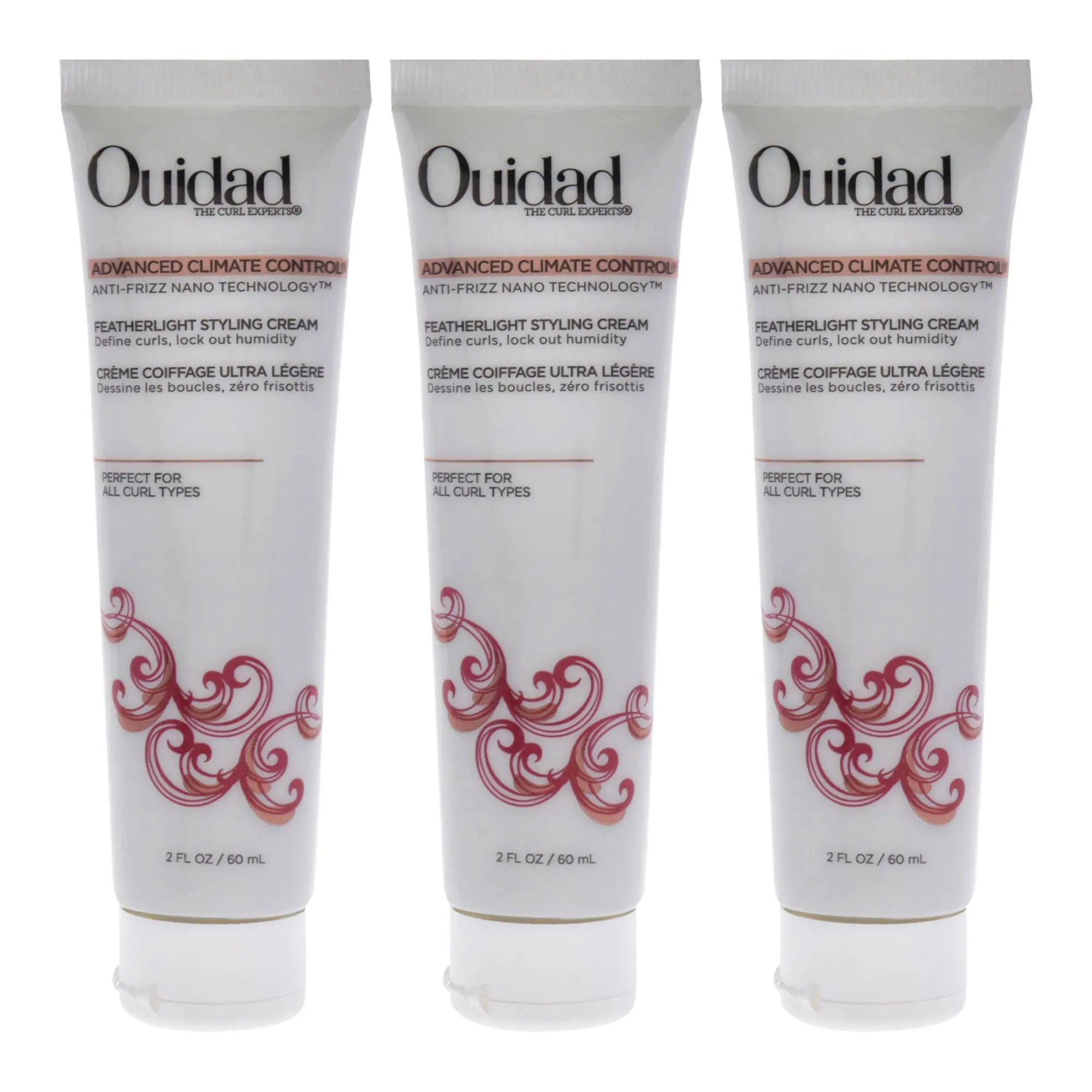 Advanced Climate Control Featherlight Styling Cream by Ouidad for Unisex - 2 oz Cream - Pack of 3
