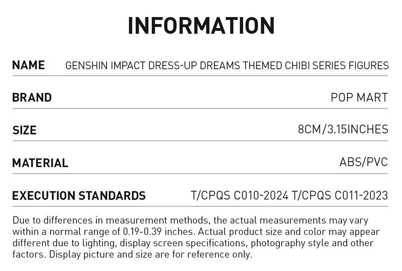 POP MART Genshin Impact Dress-Up Dreams Themed Chibi Series Figures