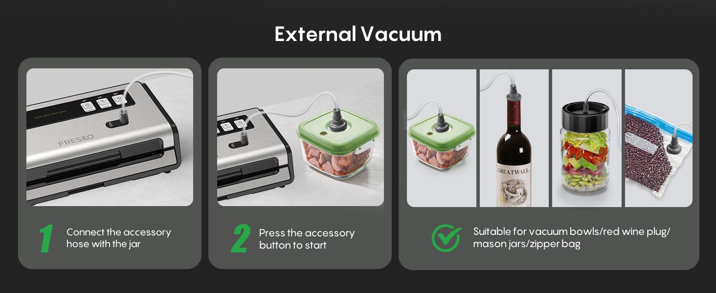 FRESKO AutoMax V6 Automatic Vacuum Sealer Machine, Double Heat Seal Food Saver with Built-in Cutter & Bag Storage, Includes Bags & Rolls FRESKO AutoMax V6 Automatic Vacuum Sealer Machine, Double Heat Seal Food Saver with Built-in Cutter & Bag Storage, Includes Bags & Rolls