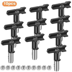 10Pcs Reversible Airless Spray Tips Set - 109-621 Nozzles for Airless Spray Guns,compatible with most airless sprayers,for Homes Buildings Garden Decks Fences
