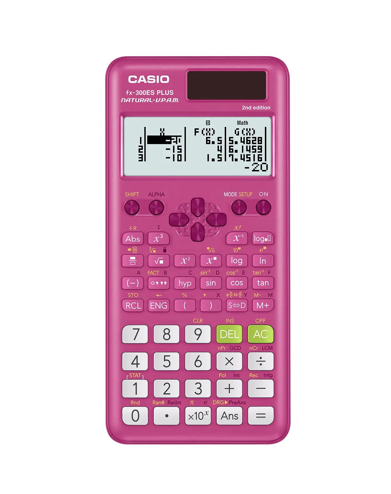 Casio FX-300ESPLUS2-PK Scientific Calculator, Natural Textbook Display, Pink