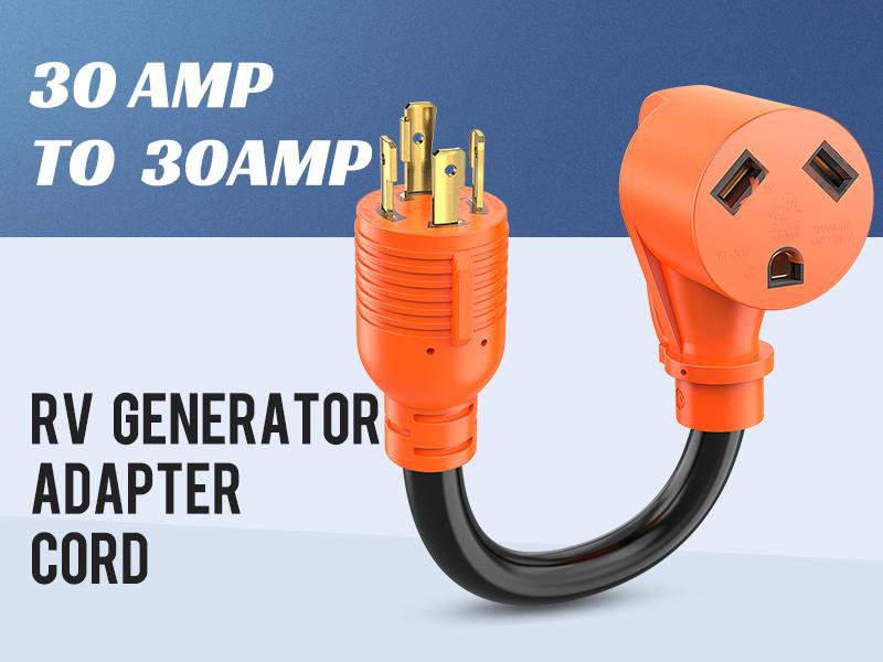 Nilight RV Generator Adapter Cord 30 Amp to 30Amp 4 Prong Pure Copper Heavy Duty Twist Lock Male Plug 10 Gauge Wire L14-30P to TT-30R 30M/30F for RVs Camper Caravan Van Trailer