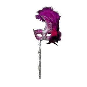 Hot Pink/Silver Mardi Gras Mask - Venetian - Costume Accessory - One Size