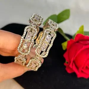 Beautiful Lightweight Silver Ad Bangles Set.