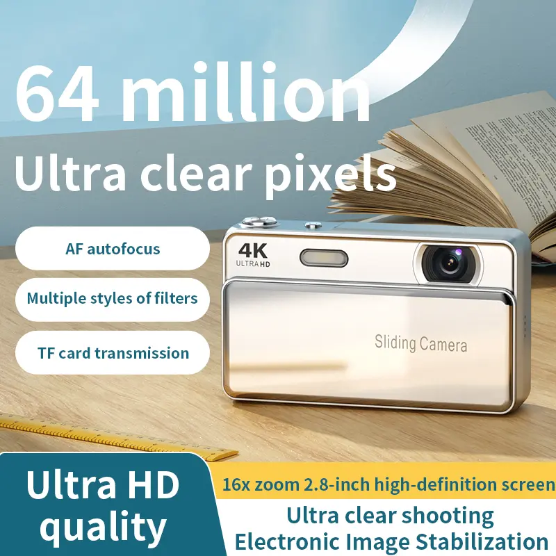 Handy Sliding Screen 2.8-Inch Portable Digital Point & Shoot Camera for Beginners - 32GB Memory Card, Lanyard Included, Ideal Back to School Gift