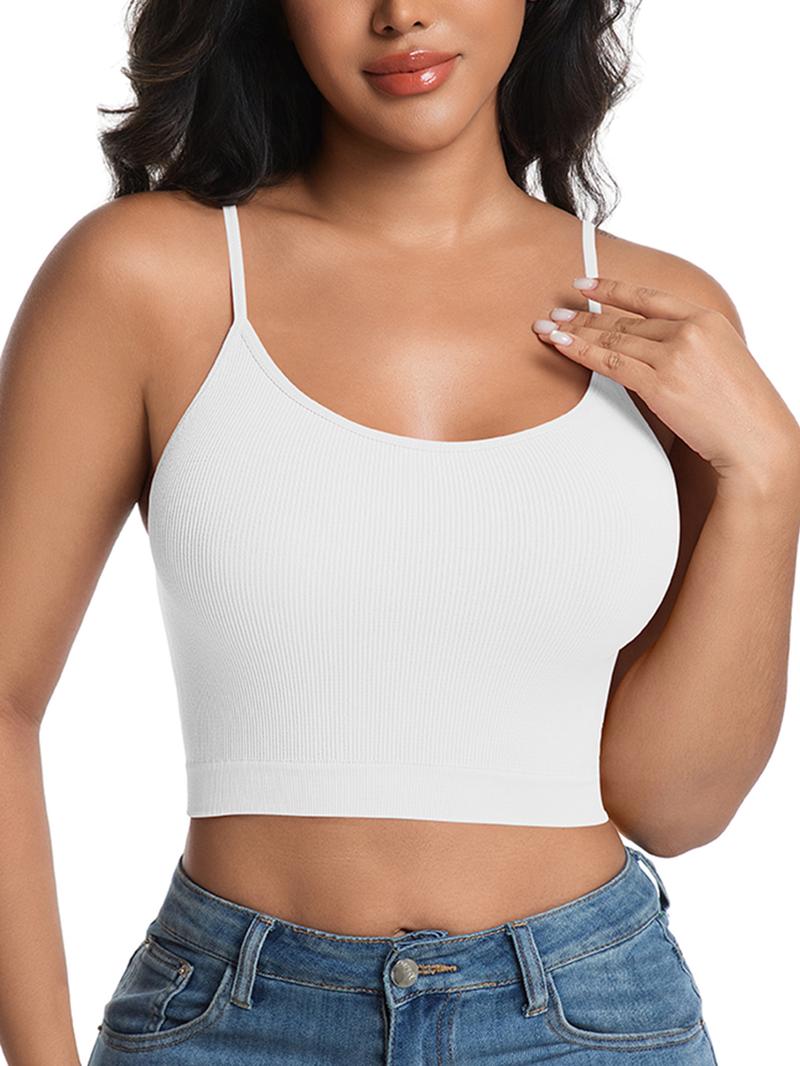 8 Pieces Women's Solid Wireless Bra, Stretchy Comfortable Breathable Bra, Ladies Lingerie for All Seasons, Fitness Training Clothes, Yoga Sports Bra Seamless Activewear Workout Ribbed