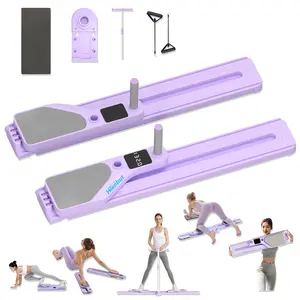 Lavender Purple Home Multi Scenario 6in1 Rebound Resistance Rope Push Up Arm Exerciser Pilates Board Enlarged Non Slip Pedal