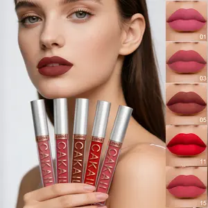 CAKAILA Velvet matte lip gloss set, long-lasting, waterproof, rich in color, does not stick to the cup, matte makeup effect, lightens skin tone and improves complexion, European style lightening lip gloss