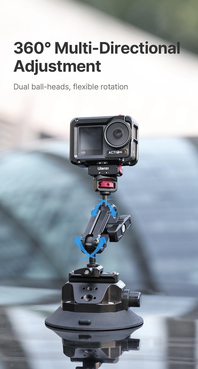 ULANZI SC01/SC02 Suction Mount Magic Arm Bracket for DSLR Cameras for GoPro Action Camera Video Shooting