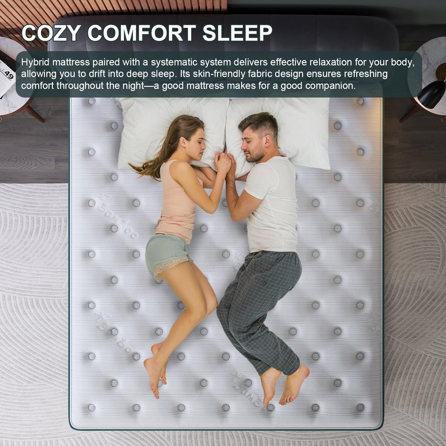 12/14Inch Mattress Twin Full Queen King Size Memory Foam Ergonomic Design Medium Firm Hybrid Mattress with Pocket Springs Gel Memory Foam for Luxurious Comfort 12/14Inch Mattress Twin Full Queen King Size Memory Foam Ergonomic Design Medium Firm Hybrid Mattress with Pocket Springs Gel Memory Foam for Luxurious Comfort