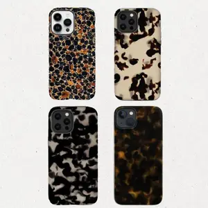 Dark Tortoise Shell Tough Phone Case for iPhone 17, 16, 15, 14, 13, 12, 11 Pro Max Plus. Ultra Protective, Drop Resistant, and Stylish Dark Cover for Ultimate Phone Safety.