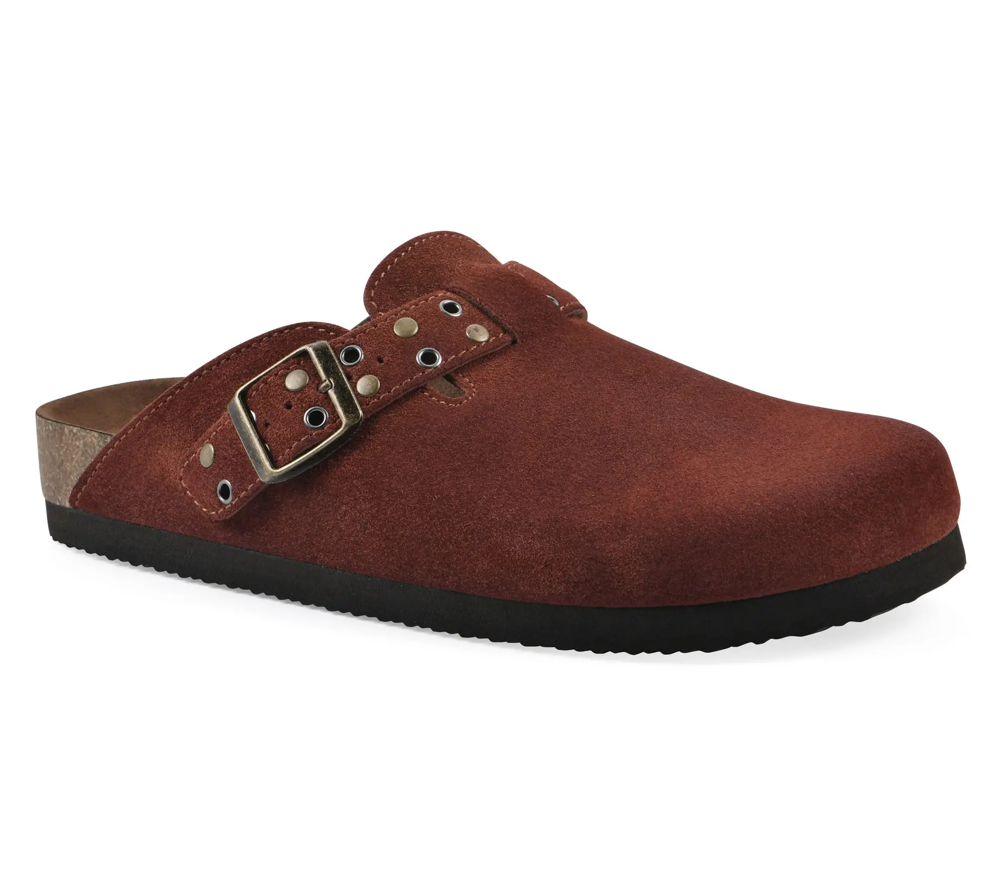 White Mountain Leather Adjustable Clogs - BenBen