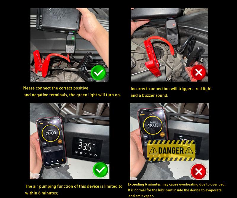 【Hieha】2026 Winter Lifesaver Portable Car Jump Starter with Air Compressor,4000A Car Battery Jump Starter with 150PSI Tire Inflator, 12V Car Battery Jump Power,15000mAh Power Bank With LED Light Automotive Vehicle