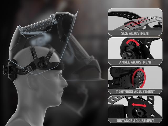 YESWELDER LYG-17800F Auto Darkened Welding Helmet with Rechargeable LED Light | 3.93"x3.66" Large Viewing Screen, 1/1/1/1 True Color Clarity | Wide Shade 4/5-9/9-13 Welding Hood for TIG MIG ARC Grind