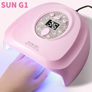 LIMEGIRL 72W UV LED Nail Lamp Light Dryer with 24 Beads, 3 Timer Setting & LCD Touch Display Screen - White/Pink Nail Art Polish