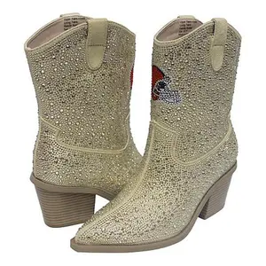 Officially Licensed NFL Team Boot Crystals Boot - Browns