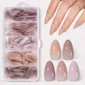 AILLSA RealFit Nude Tone Mixed Color Press-On Nails Kit Set - 140pcs Gel X Pre-Shaped Full Cover Extensions, 5 Natural Colors, 14 Sizes for Easy Apply DIY Manicure, Beginner-Friendly Nail Care