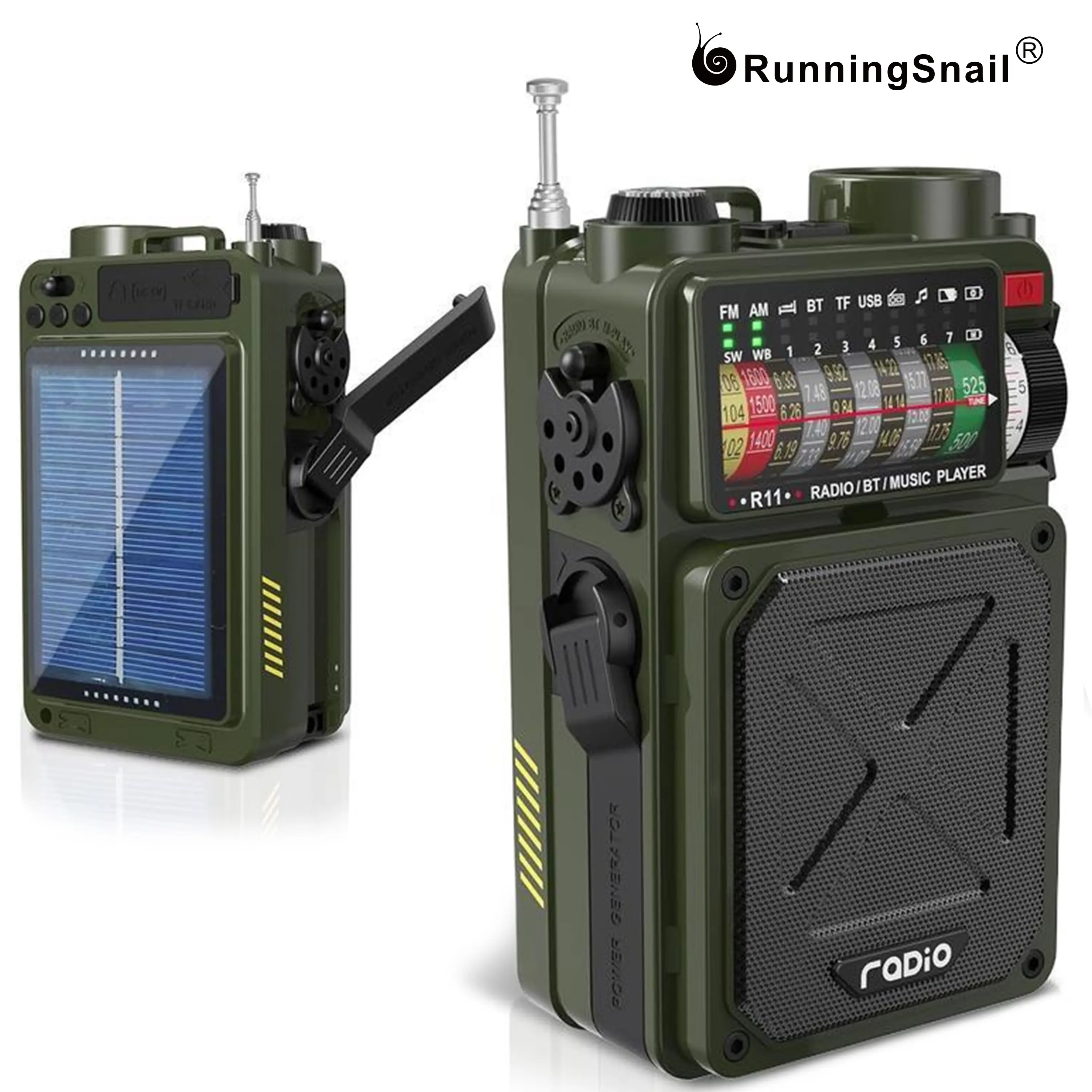 4000mAh NOAA Weather Emergency Radio, AM/FM/WB/SW, Bluetooth, Flashlight, SOS & Solar Power for Hurricane Preparedness & Outdoor Survival Springtok Audio Portable winter storm,back to school,back to school haul