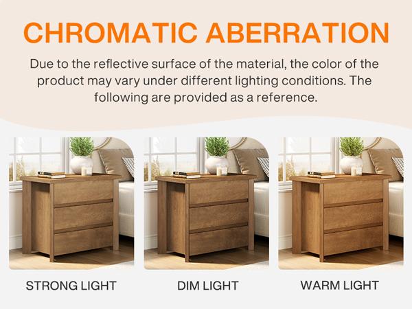 Tribesigns Nightstand with 3 Drawers, Farmhouse Large Bedside Table with Storage for Bedroom, Living Room, Easy Assembly, Rustic Brown (1 pc)