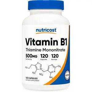 Nutricost Vitamin B1 (Thiamine) 500mg, 120 Capsules