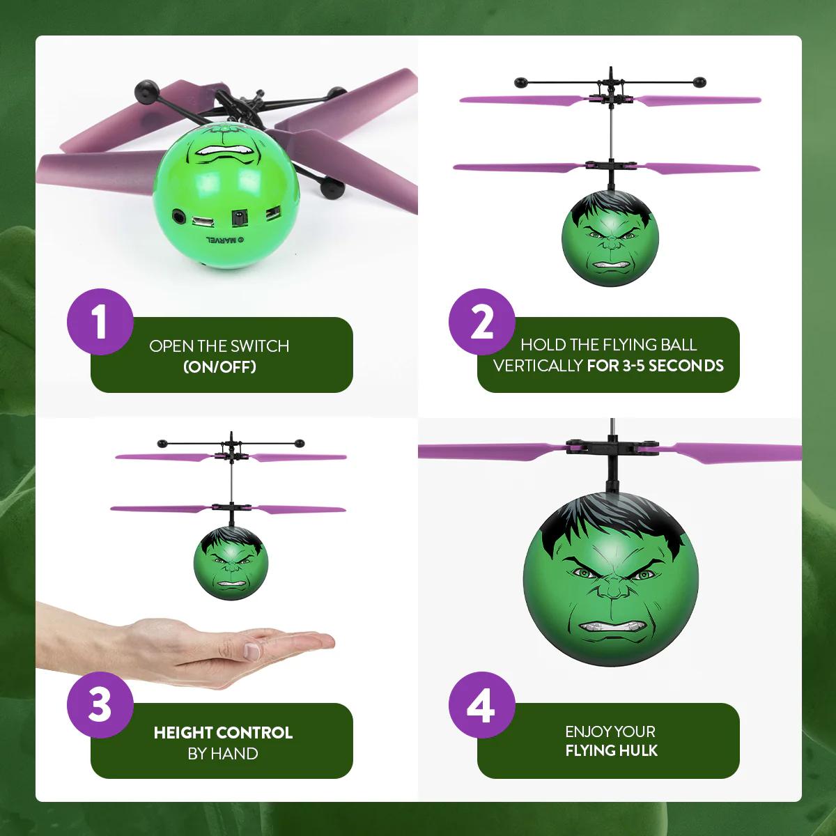Marvel IR UFO Helicopter Ball - Captain America, Iron Man, Hulk, X-Men Deadpool, Spider-Man, Thor, Black Panther, Guardians of the Galaxy - Officially Licensed Marvel IR UFO Helicopter Ball - Captain America, Iron Man, Hulk, X-Men Deadpool, Spider-Man, Thor, Black Panther, Guardians of the Galaxy - Officially Licensed