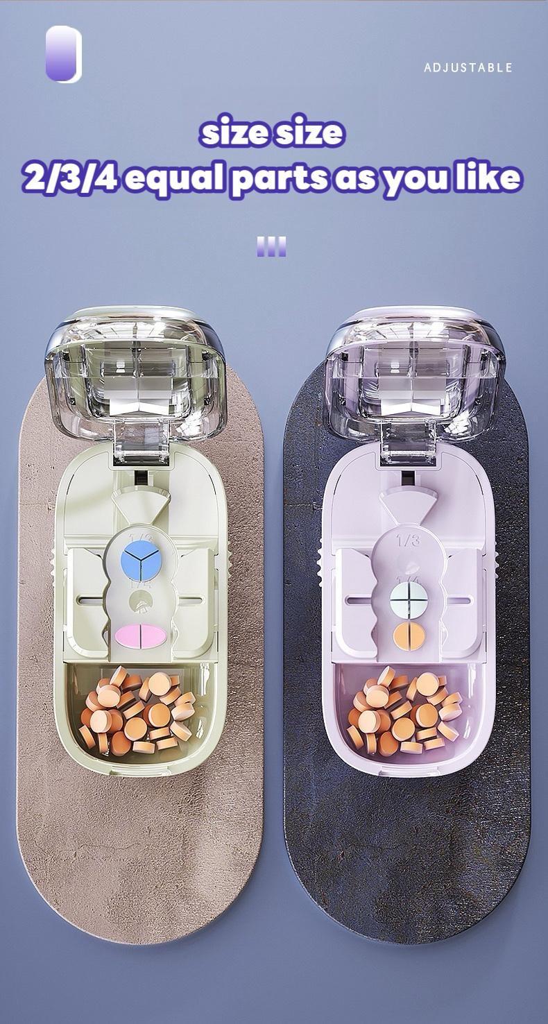 Upgrade Compact Pill Splitter Box - 3-in-1 Medicine Cutter for 1/4 1/2 & 1/3 Doses | Portable Tablet Organizer for Travel, Pet Medication & Daily Use | Fits Different Pill Sizes, Pink,Holiday Haul,TikTok Shop Deals, 2026 Jumpstart Sale