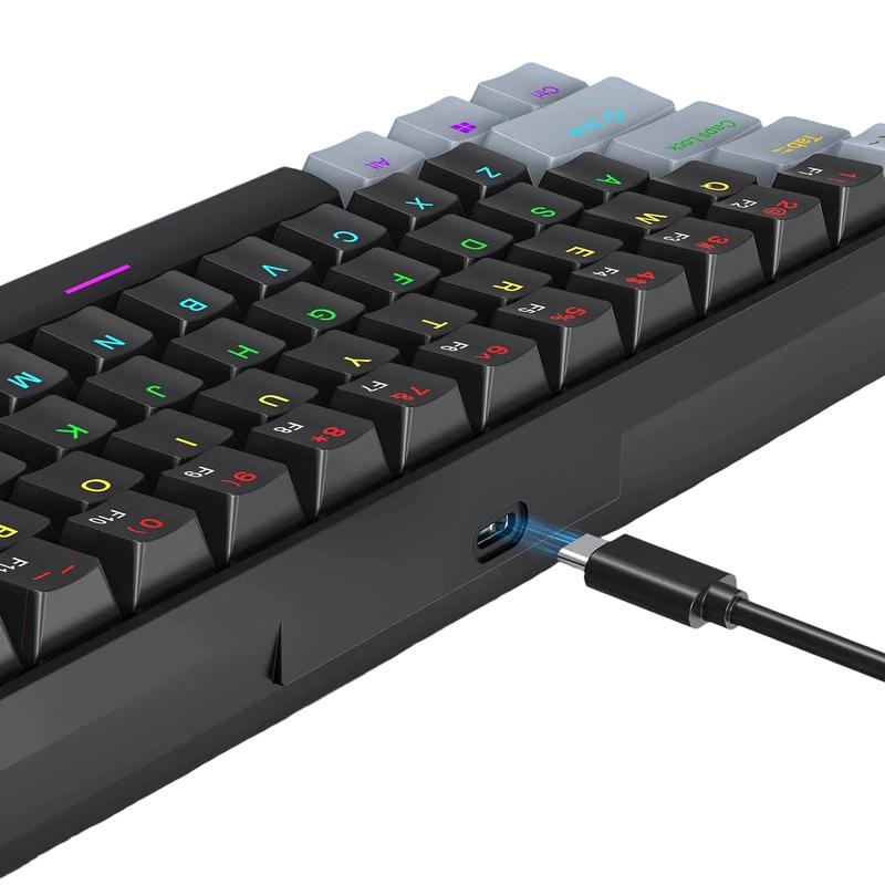 K61 60% Mechanical Gaming Keyboard – Compact RGB Wired 61-Key Layout