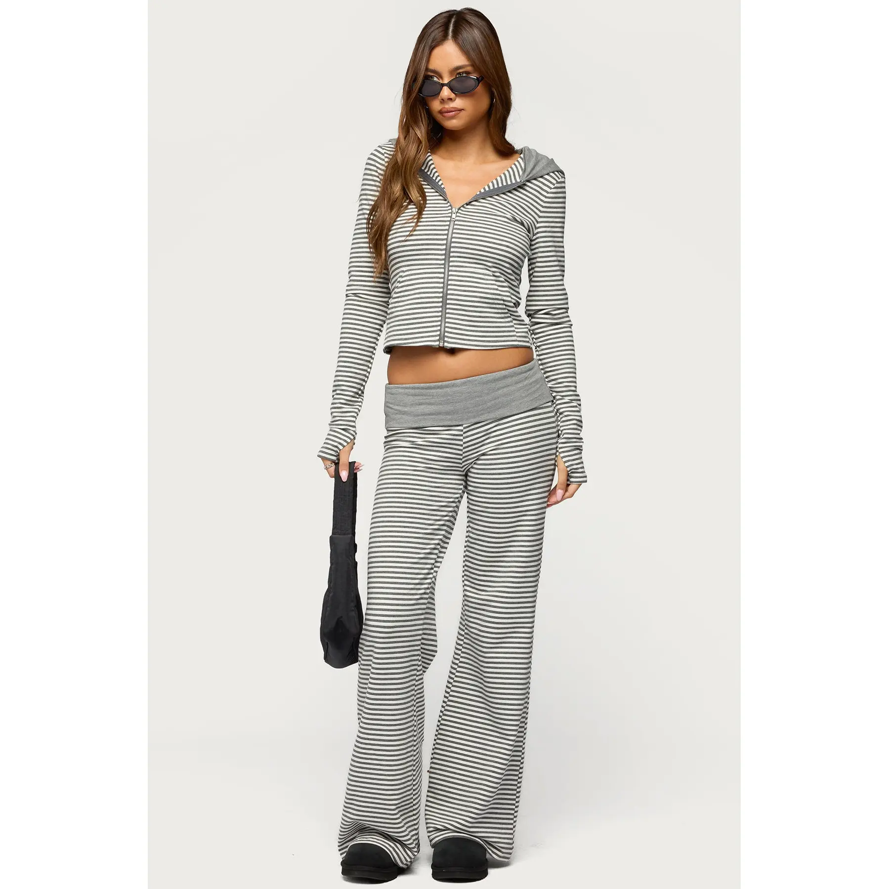 Meggy Striped Foldover Pants